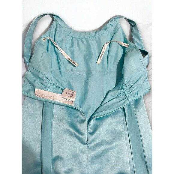 David’s Bridal JB3555 Junior Bridesmaid A-line Gown Pool Blue Aqua Sz 12 - Picture 5 of 10